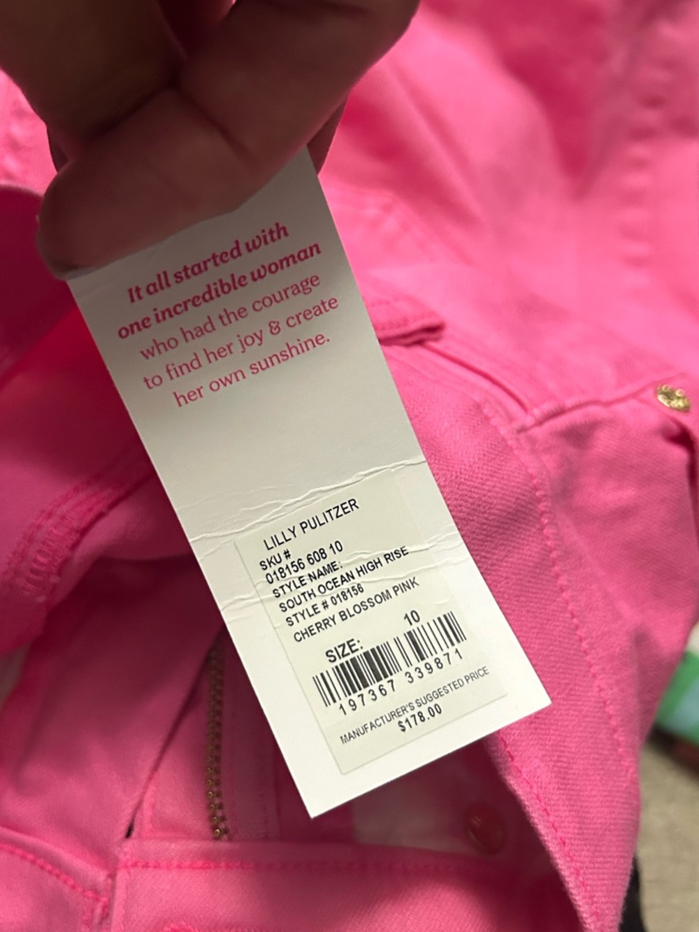 NWT LILLY PULITZER hot pink denim jeans. - Picture 12 of 16